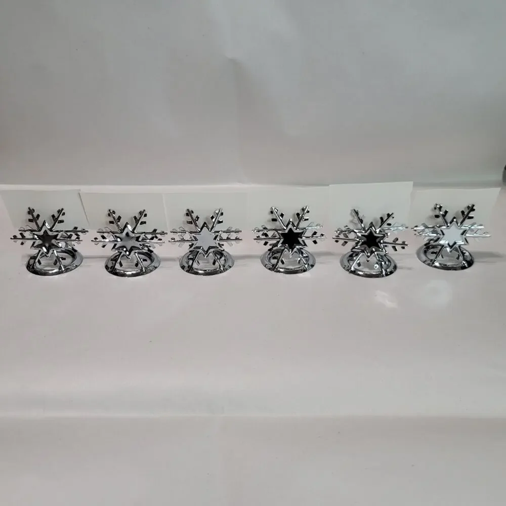 Pier 1 Imports Silver-Tone Six Snowflakes Place Card Holders